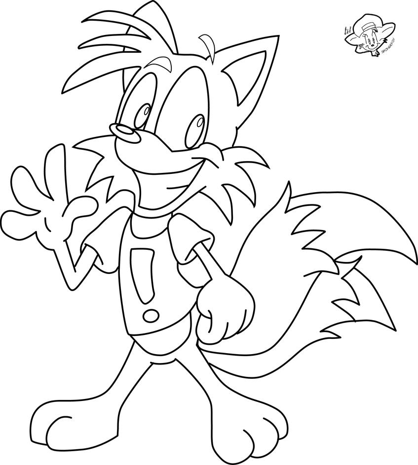 tails the fox coloring pages - photo #9