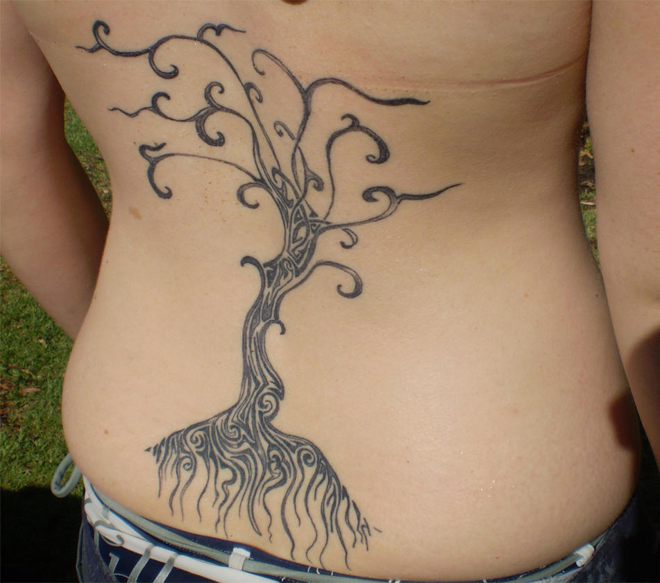 tribal tree tattoo by