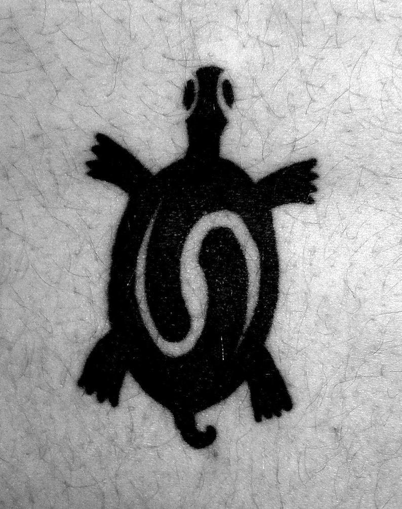A tattoo. A Turtle