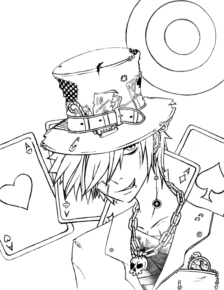 Mad Hatter - Free Colouring Pages