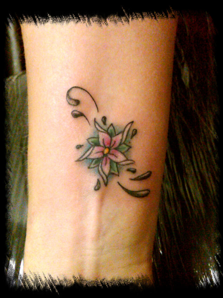flower wrist - flower tattoo