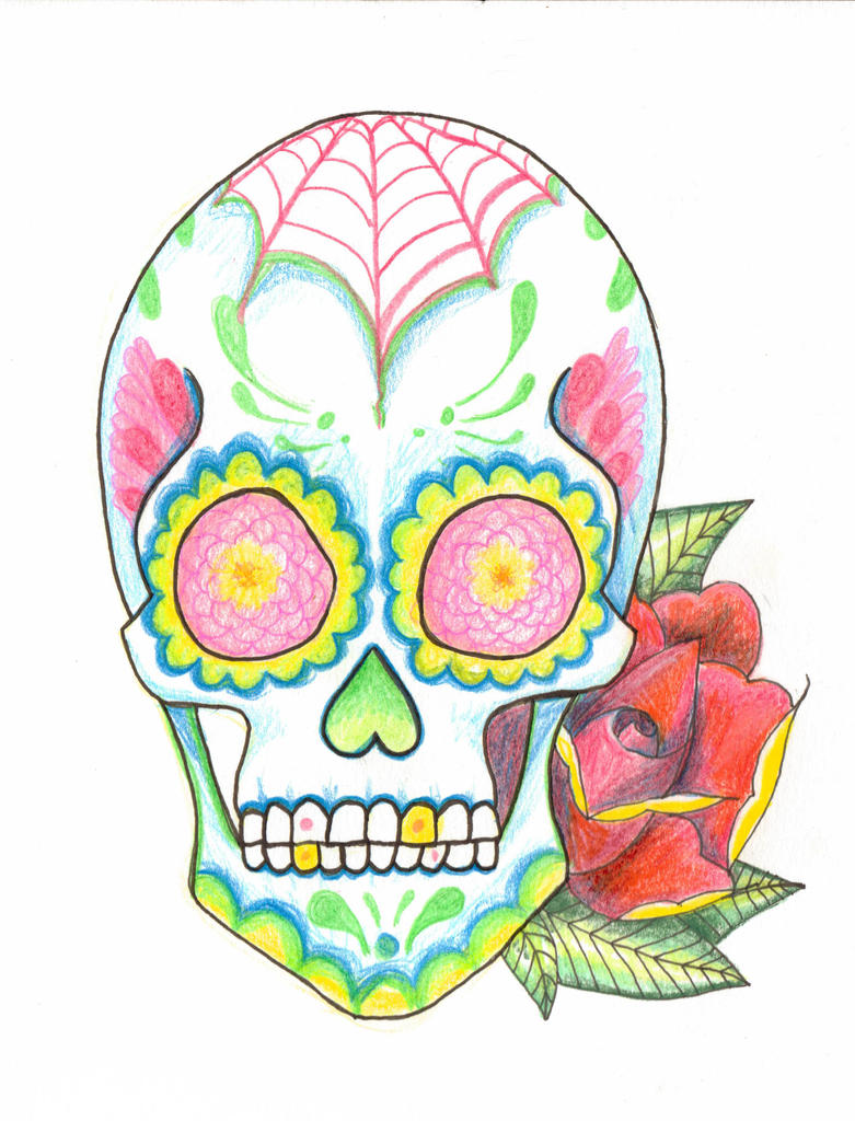 Mexican skull doodles by