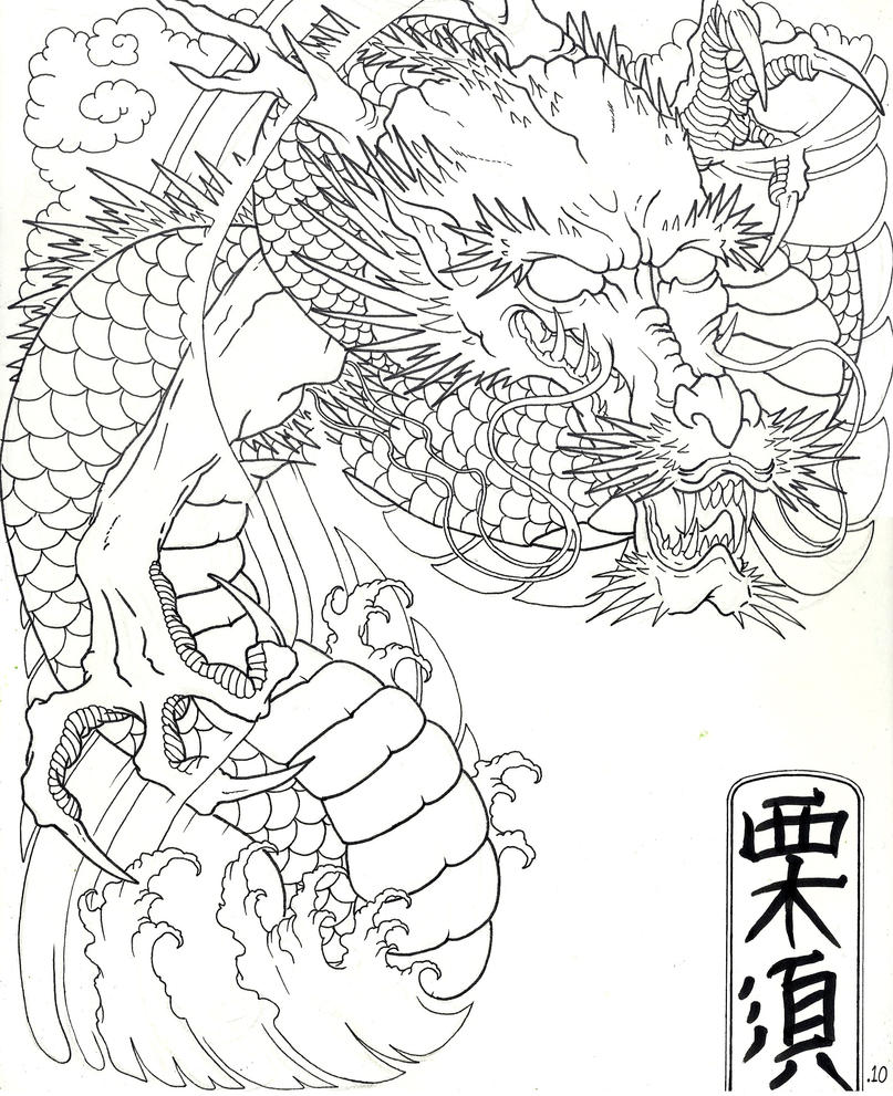 traditional japanese dragon by