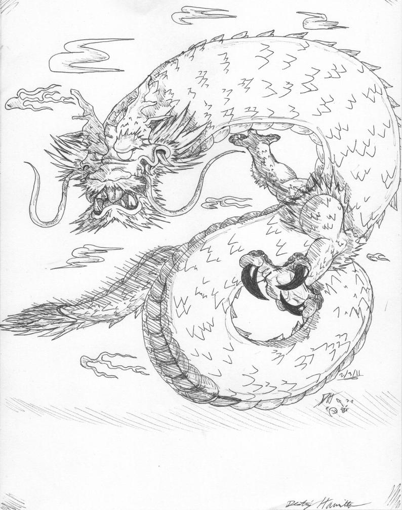 Japanese Dragon In Pen by
