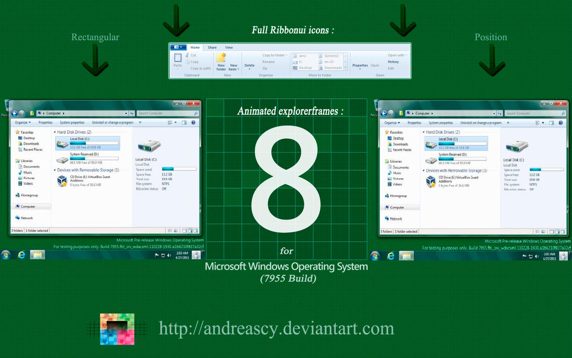 Windows 8 animated explorerframe