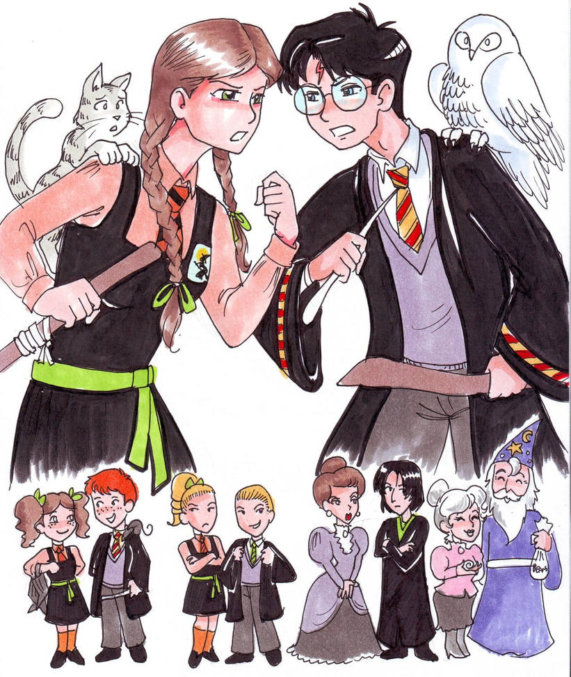 Фанарт по "Самой плохой ведьме" - Страница 3 Worst_witch_vs_harry_potter_by_zaionczyk-d3z7aw7
