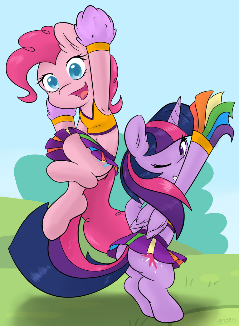 twilight_and_pinkie_cheerleaders_by_ambr