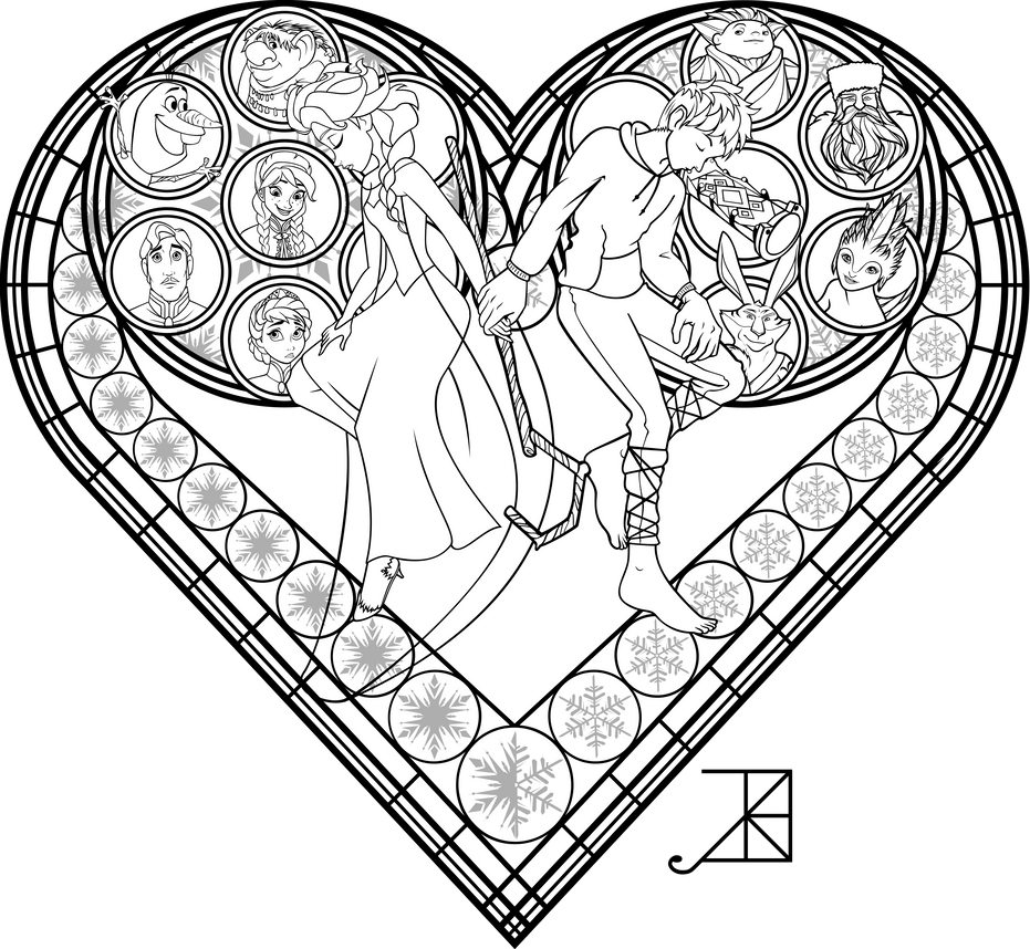 Kingdom Hearts Stained Glass Coloring Pages Coloring Pages