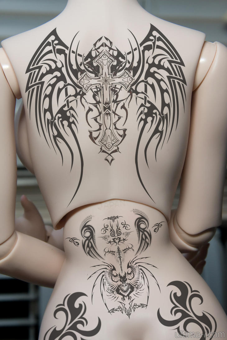 Tribal Angelic Wing Tattoo by