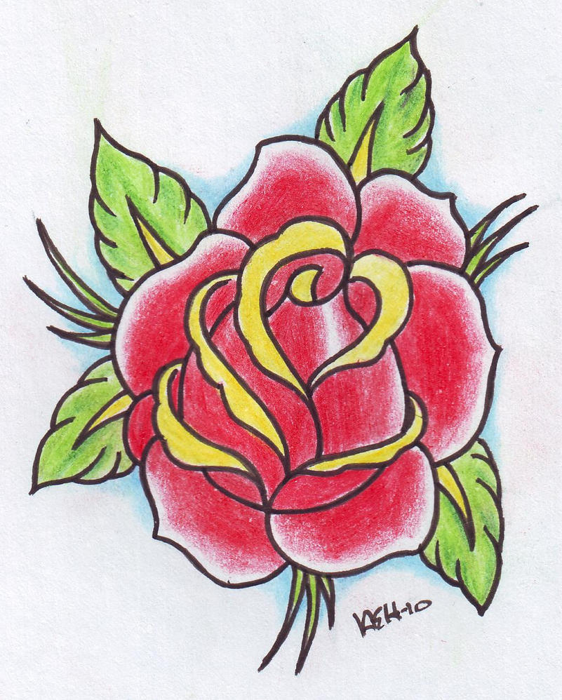 Classic Old School Rose | Flower Tattoo