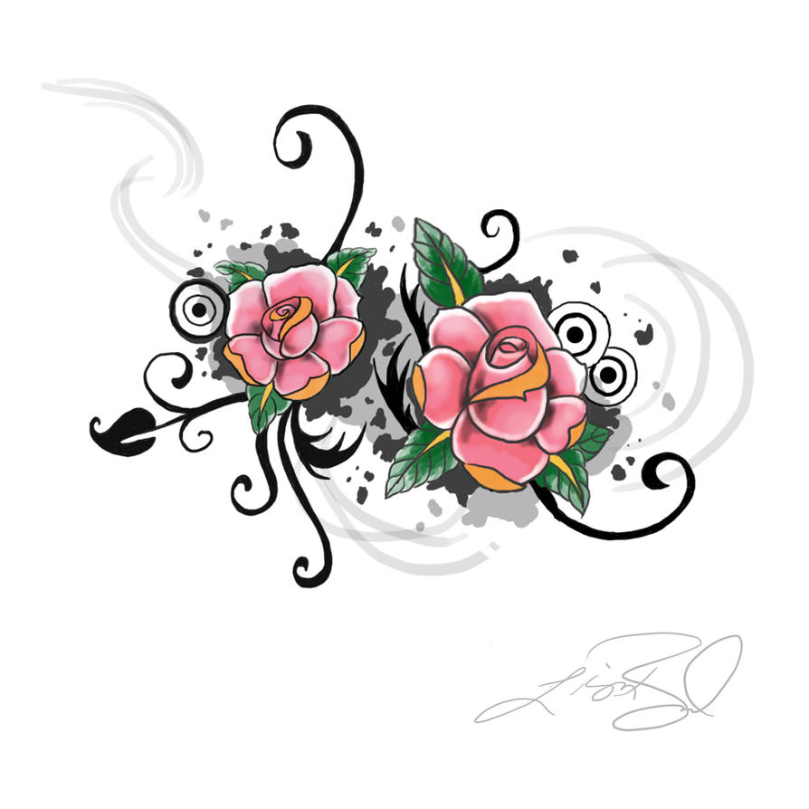 tattoos with names and flowers lettering tattoo