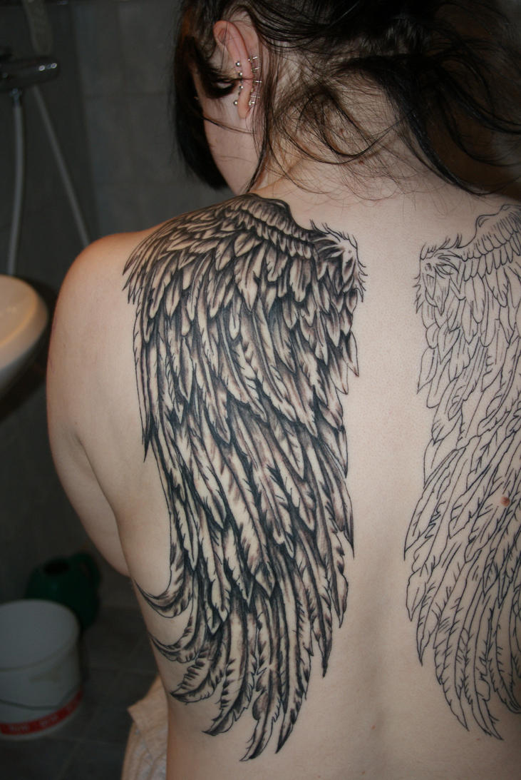 Wing tattoo second sitting by