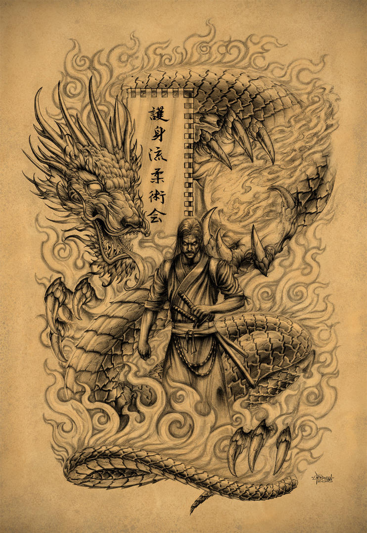 Dragon and samurai tattoo designs