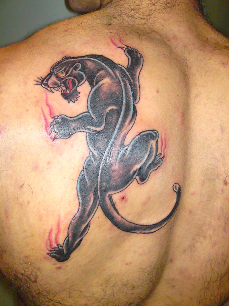 crawling panther tattoo by gorillaki