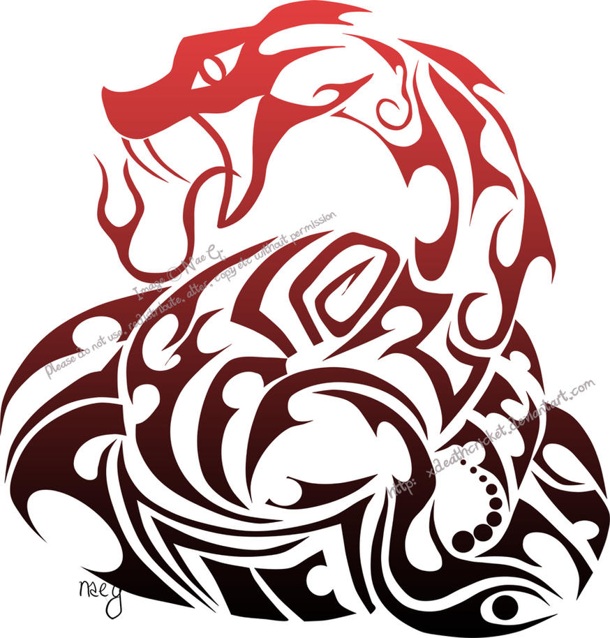 Serpent Tribal Tattoo Design
