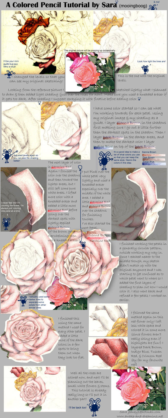 Rose Colored Pencil Tutorial I by mooingboog on DeviantArt