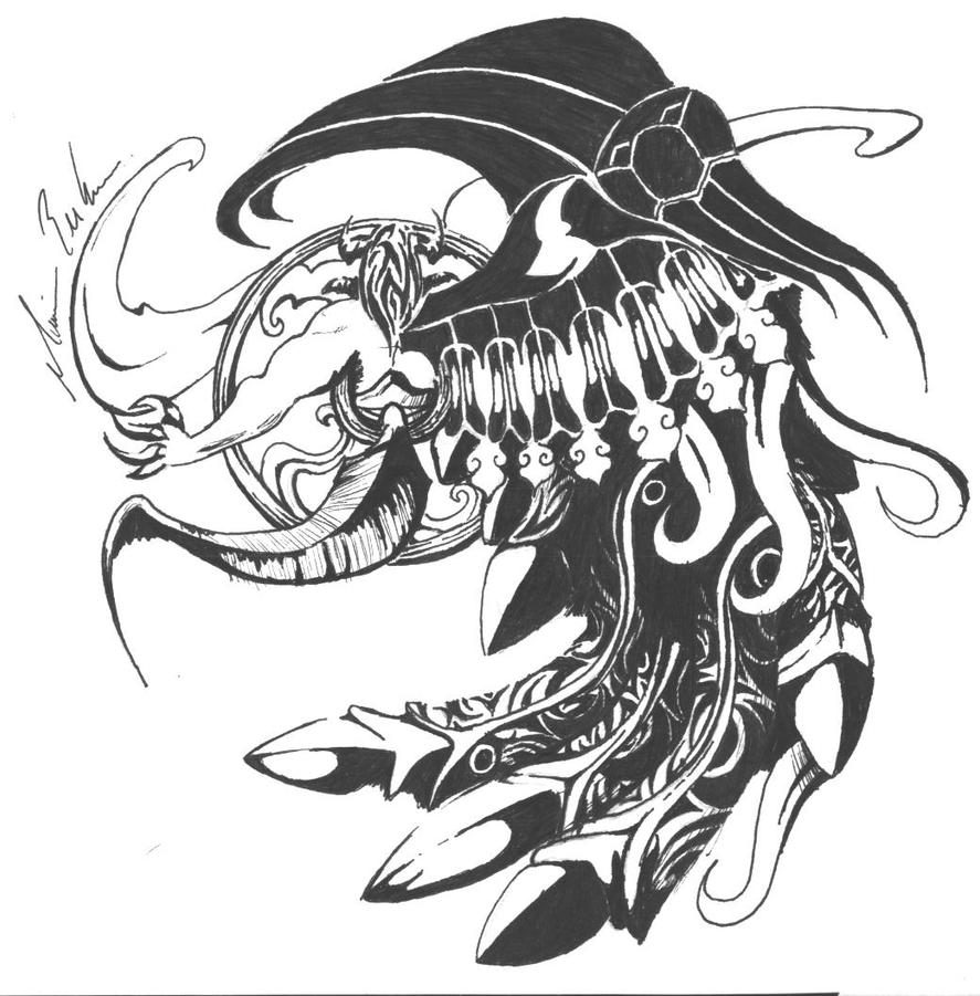 Bahamut King of Dragons - shoulder tattoo