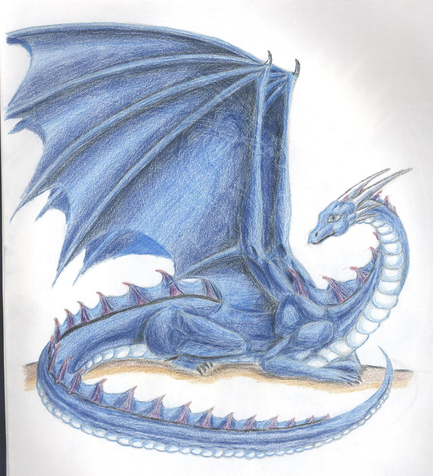 Blue Dragon Laying Down by GIMO on DeviantArt
