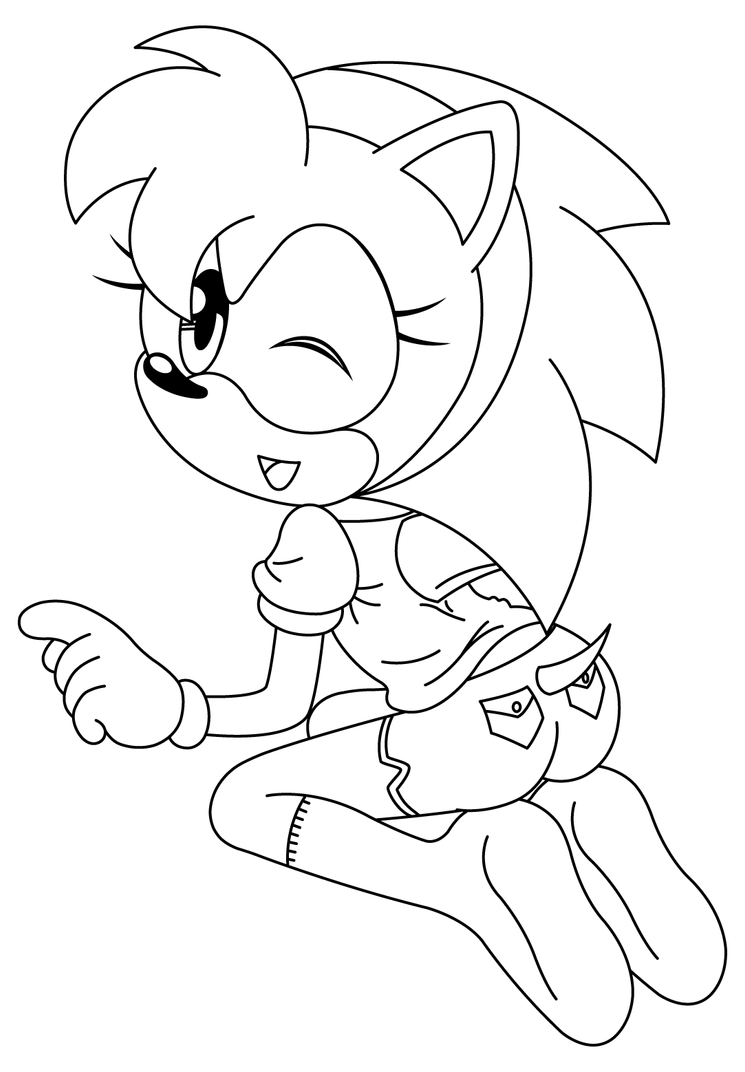 Classic Amy Rose Coloring Pages Coloring Pages